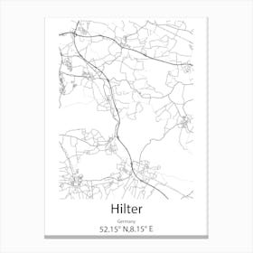 Hilter,Germany Minimalist Map Canvas Print