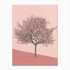 Cherry Tree Minimalistic Drawing 3 Canvas Print