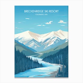 Poster Of Breckenridge Ski Resort   Colorado, Usa, Ski Resort Illustration 0 Canvas Print