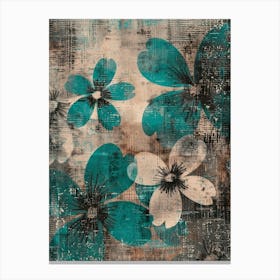 Teal Flowers Canvas Print