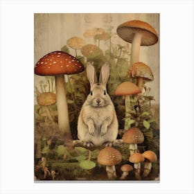 Mushroom And Bunny 2 Canvas Print