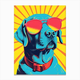 Dog With Sunglasses Canvas Print