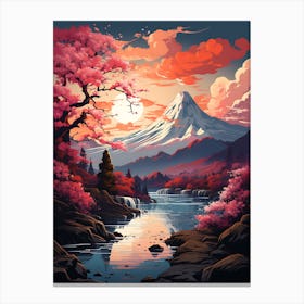 Cherry Blossom Sunset 3 Canvas Print