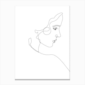 Girl Side Figure Line Canvas Print
