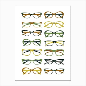 Green Glasses Print Canvas Print