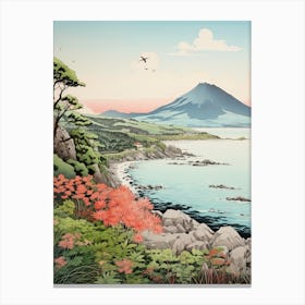 Shiretoko Peninsula In Hokkaido, Ukiyo E Drawing 3 Canvas Print