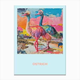 Rainbow Ostrich Poster 1 Canvas Print