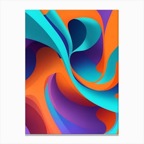 Abstract Colorful Waves Vertical Composition 61 Canvas Print