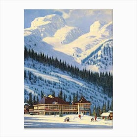 Fernie, Canada Ski Resort Vintage Landscape 1 Skiing Poster Canvas Print