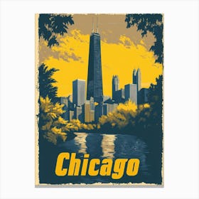 Aihrgdesign A Vintage Travel Poster Of Chicago Featuring The 5 Canvas Print