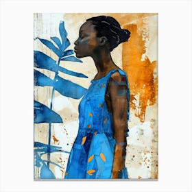 'Blue Woman' illustration Canvas Print