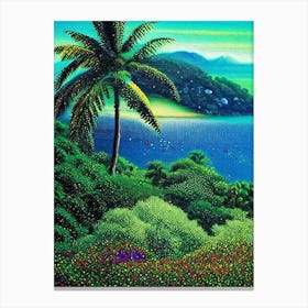 Jamaica Pointillism Style Tropical Destination Canvas Print