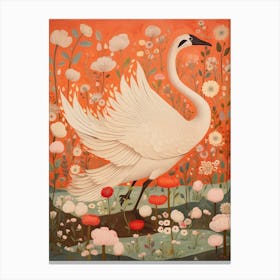 Swan 4 Detailed Bird Painting Canvas Print