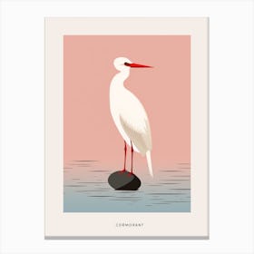 Minimalist Cormorant 1 Bird Poster Canvas Print