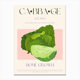 Cabbage Mid Century Canvas Print