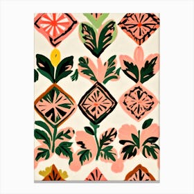 Tiles & Botanicals Canvas Print