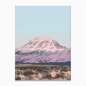 Mount Meru Tanzania Color Line Drawing (8) Canvas Print