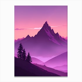 Misty Mountains Vertical Composition In Purple Tone 67 Canvas Print