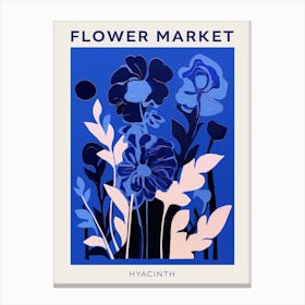 Blue Flower Market Poster Hyacinth 1 Canvas Print