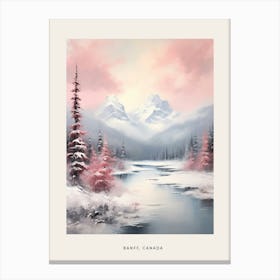 Dreamy Winter Painting Poster Banff Canada 1 Canvas Print