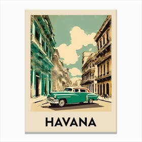 Havana Retro Travel Poster 1 Canvas Print