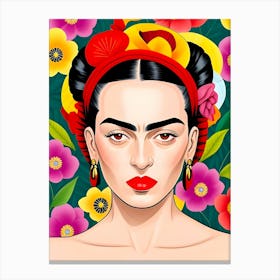 Frida Kahlo Floral Canvas Print