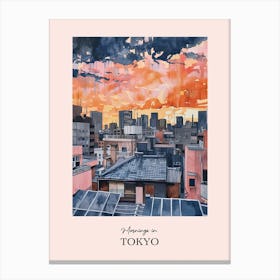 Mornings In Tokyo Rooftops Morning Skyline 4 Canvas Print