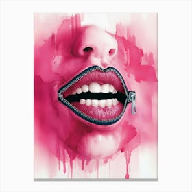 Zippered Lips Canvas Print