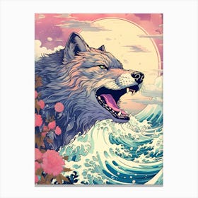 Wolf In The Sea 1 Canvas Print