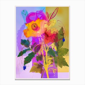 Buttercup 3 Neon Flower Collage Canvas Print