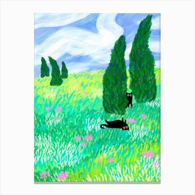 Field Cats Canvas Print