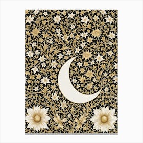 Floral Moon Rising Canvas Print