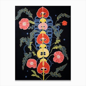 Snapdragon 2 Hilma Af Klint Inspired Flower Illustration Canvas Print