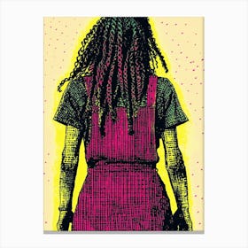 Back Of A Woman With Dreadlocks Canvas Print