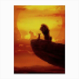 The Lion King In A Pixel Dots Art Style Canvas Print