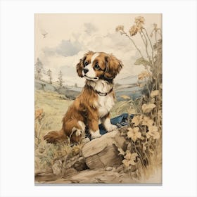 Storybook Animal Watercolour Dog Canvas Print