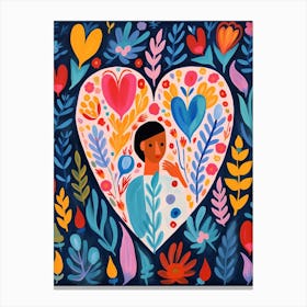Matisse Inspired Heart Illustration Of A Person 2 Canvas Print