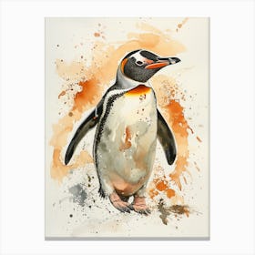 Humboldt Penguin Bartolom Island Watercolour Painting 3 Canvas Print