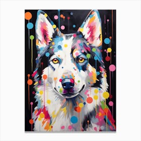 Husky Pop Art Inspired 4 Canvas Print