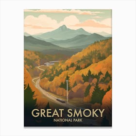 Great Smoky National Park Vintage Travel Poster 1 Canvas Print