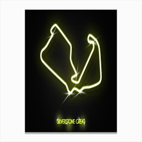 Circuit Silverstone Great Britain F1 Track neon Canvas Print