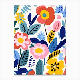 Whimsical Bloomscape; Matisse'S Inspired Flower Market Elegance Canvas Print