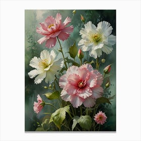 Pink And White Flowers Canvas Print