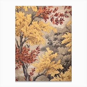 Willow 2 Vintage Autumn Tree Print  Canvas Print