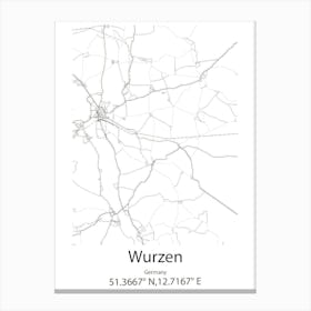 Wurzen,Germany Minimalist Map Lienzos