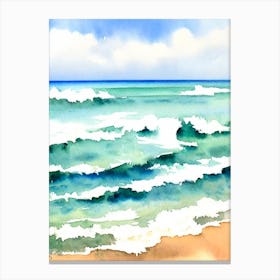 Bathsheba Beach 3, Barbados Watercolour Canvas Print