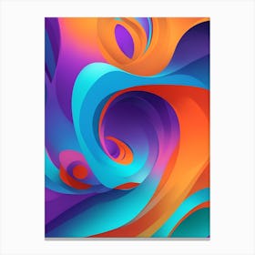 Abstract Colorful Waves Vertical Composition 8 Canvas Print