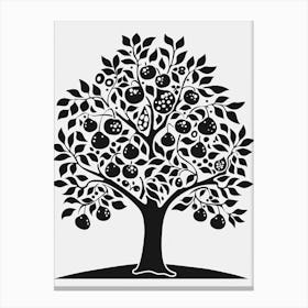 Pear Tree Simple Geometric Nature Stencil 4 Canvas Print