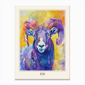 Ram Colourful Watercolour 2 Poster Canvas Print