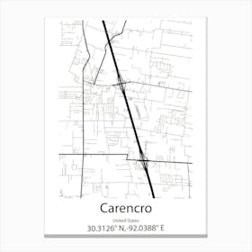 Carencro,United States Minimalist Map Canvas Print